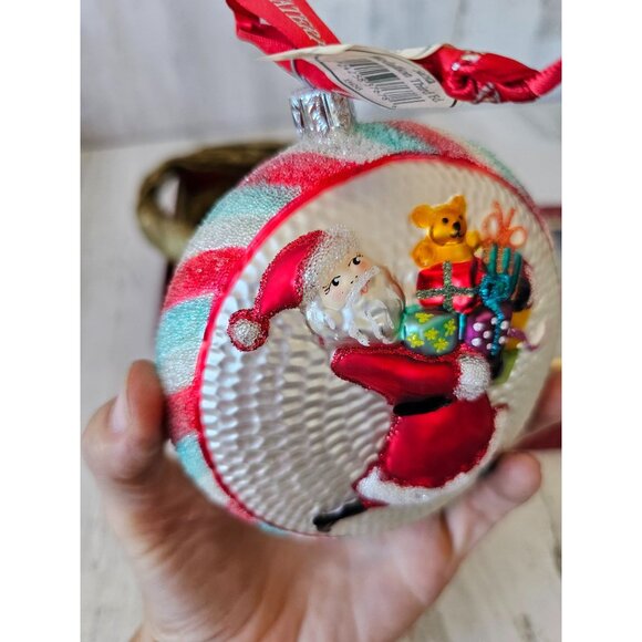 Waterford Santa medallion 3rd RARE glass presents ornament glitter unique heirlo - Picture 6 of 13